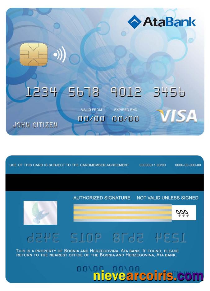 Bosnia and Herzegovina Ata bank visa card